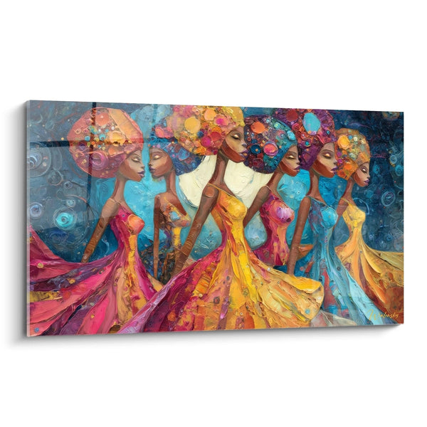 Tableau Femmes dansant Coiffes cérémonielles - édition danse africaine
