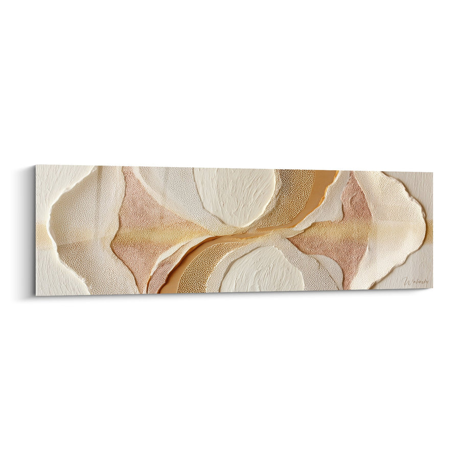 Tableau formes organiques beiges et dorées - Harmonie terrestre - Edition Feng shui Centre Terre