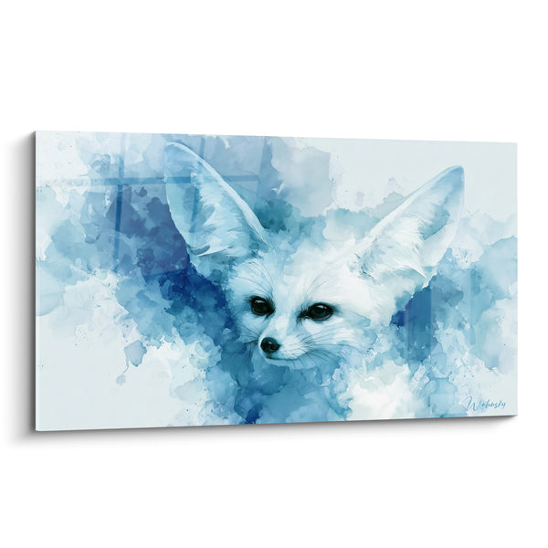 Tableau Fennec aux nuages bleu et blanc - Apparition silencieuse - Edition Fennec