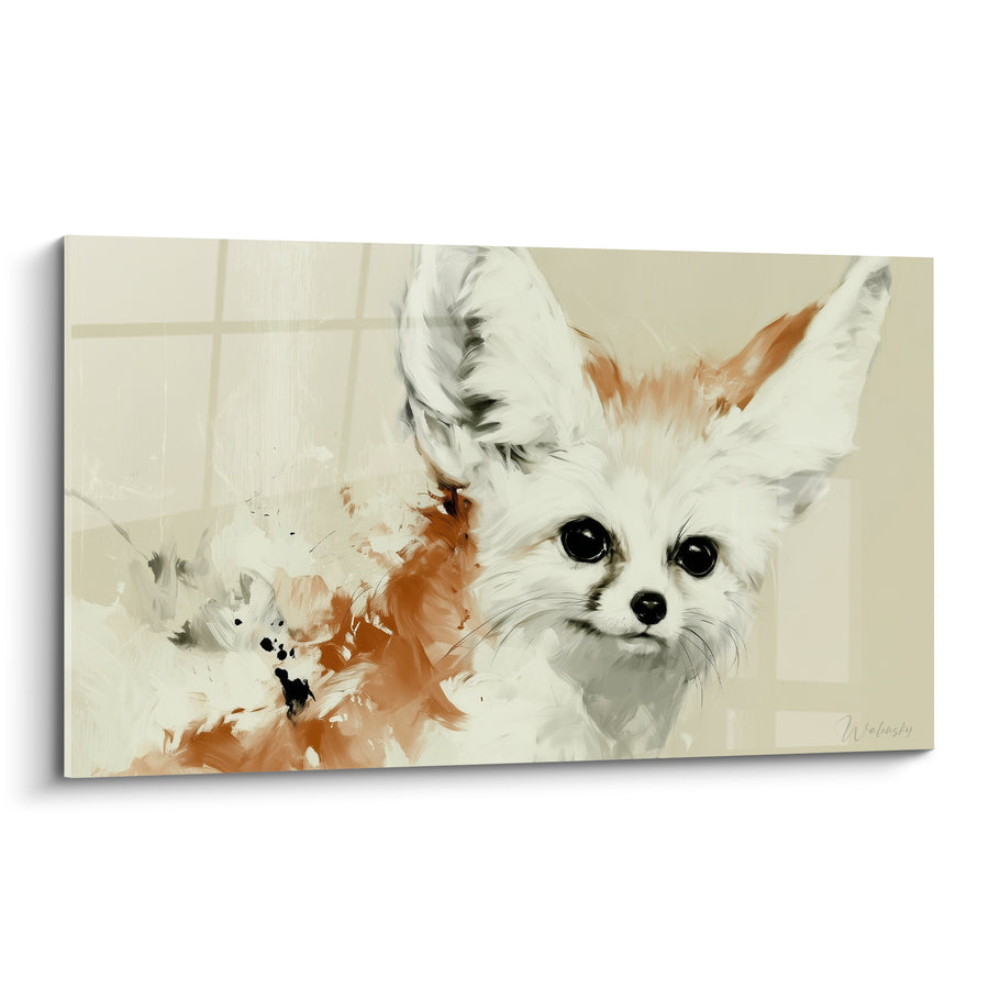 Tableau Fennec aux grandes oreilles beige et roux - Regard désertique - Edition Fennec