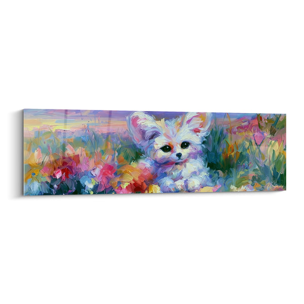 Tableau Fennec blotti dans un champ fleuri - Innocence fleurie - Edition Fennec