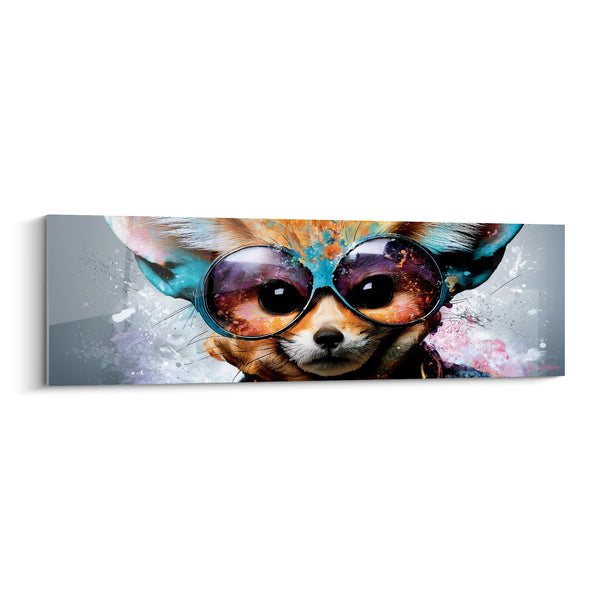 Tableau Fennec aux lunettes turquoise et orange - Excentricité facétieuse - Edition Fennec