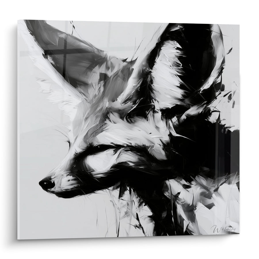 Tableau Fennec noir aux oreilles immenses - Alerte silencieuse - Edition Fennec