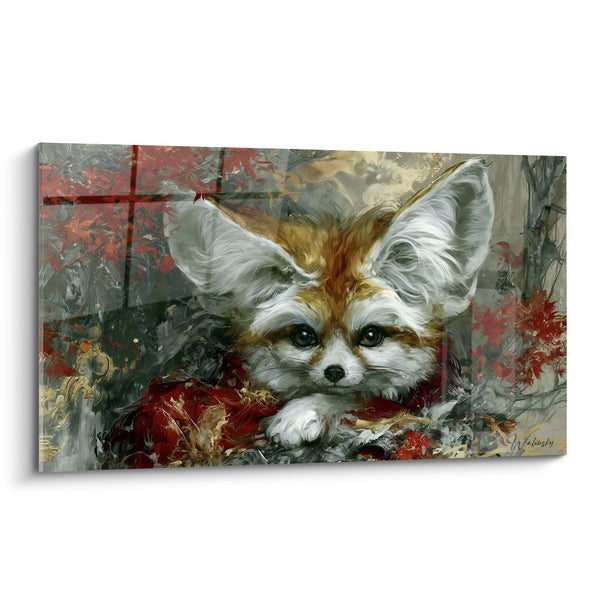 Tableau Fennec ocre aux grandes oreilles blanches - Regard aux aguets - Edition Fennec