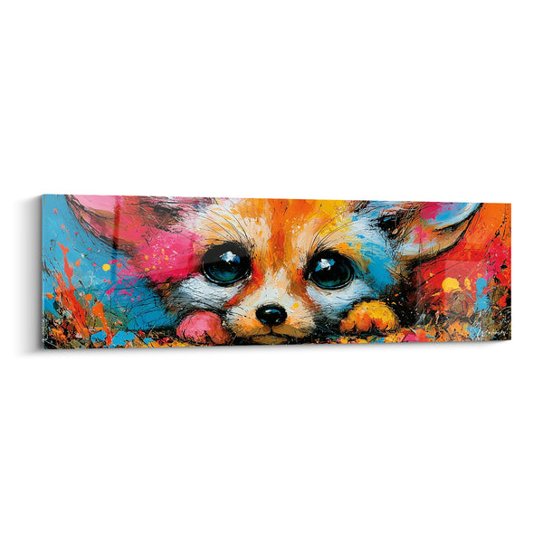 Tableau Fennec orange et bleu yeux immenses - Innocence éclatante - Edition Fennec
