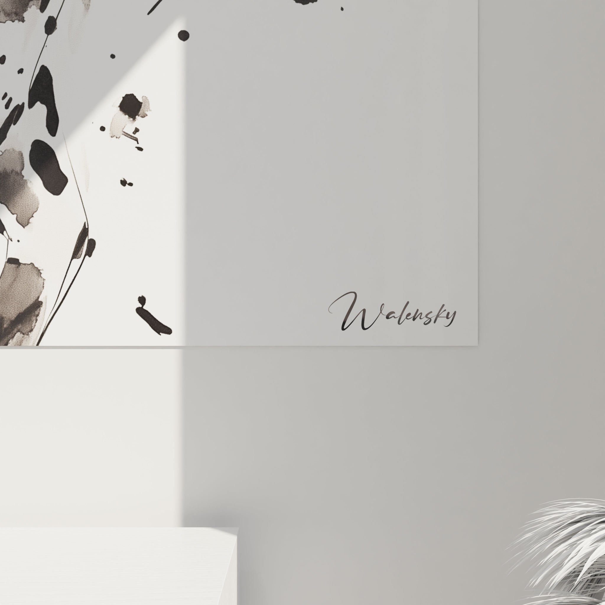 Tableau animaux noir et blanc de Walensky avec des taches artistiques pour une décoration moderne