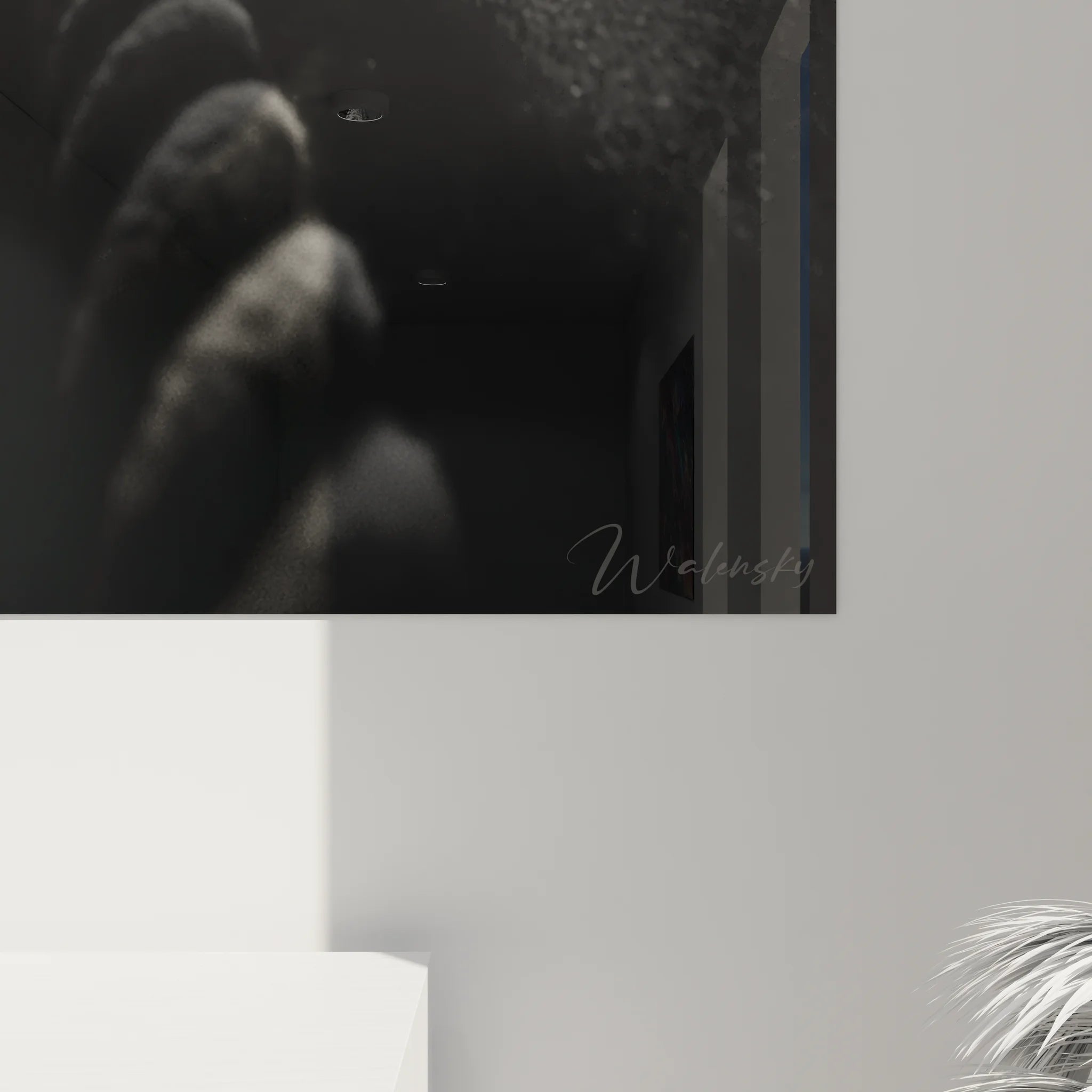 Vue d'ensemble tableau fitness corde d'entraînement noir et blanc dans décoration murale sportive