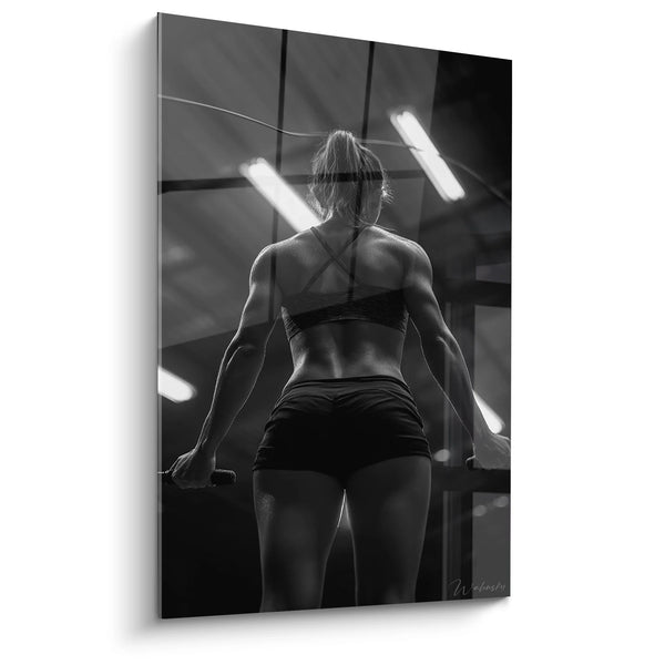 Obraz Kobiety Fitness - Wewnętrzna Siła - Edycja sportowa czarno-biała