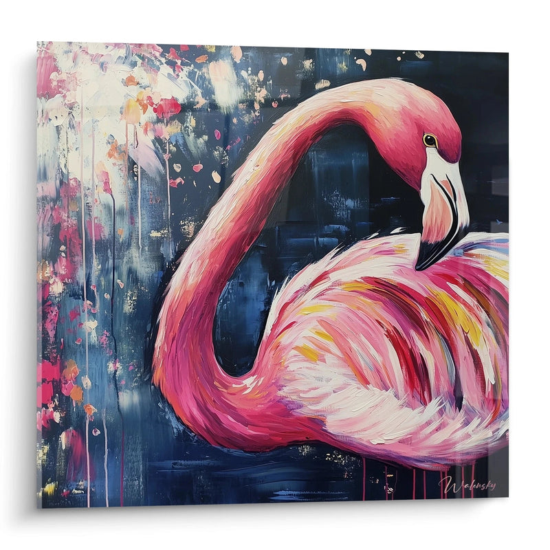 Tableau Flamant rose éclat tropical - édition flamant rose