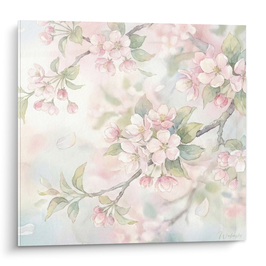Tableau Fleurs de cerisier roses et vertes délicates - Souffle printanier - Edition Fleur