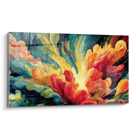 Schilderij Bloem Metamorfose Licht - pointillisme editie
