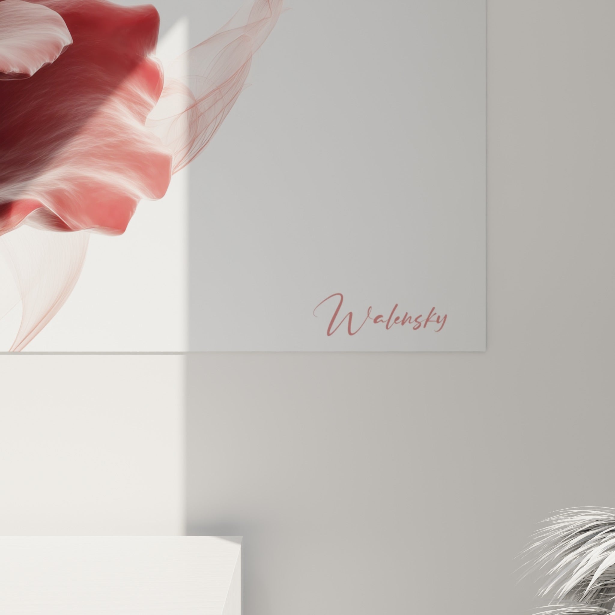 Grain et matière de la rose rouge foncé, textures satinées et coulures translucides rose pâle visibles de près