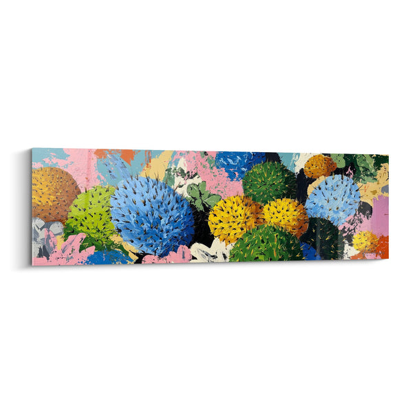 Cuadro Explosión Floral Multicolor - Ramillete Geométrico Deslumbrante - Edición Cubismo