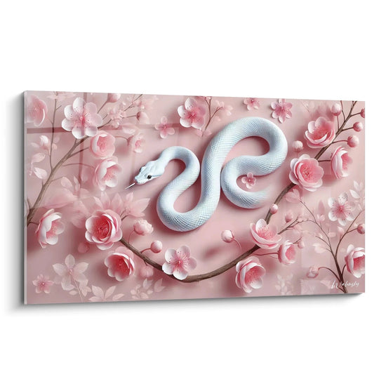 Cuadro Flores y Escamas - Edición Serpiente Animales