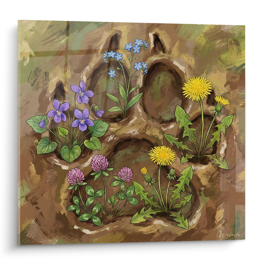 Tableau Fleurs Sauvages dans Empreinte de Pas - Floraison Rupestre - Edition Montagne des Pyrénées