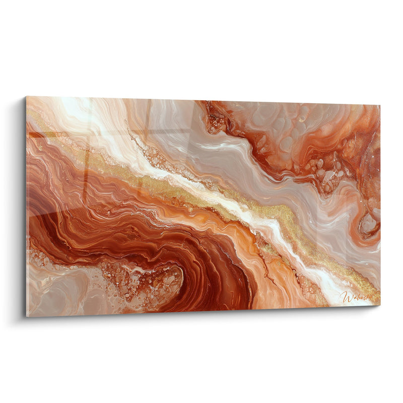 Tableau Nuances Terre et Cuivre aux Mouvements Fluides - Harmonie Minérale - Edition Feng shui Centre Terre