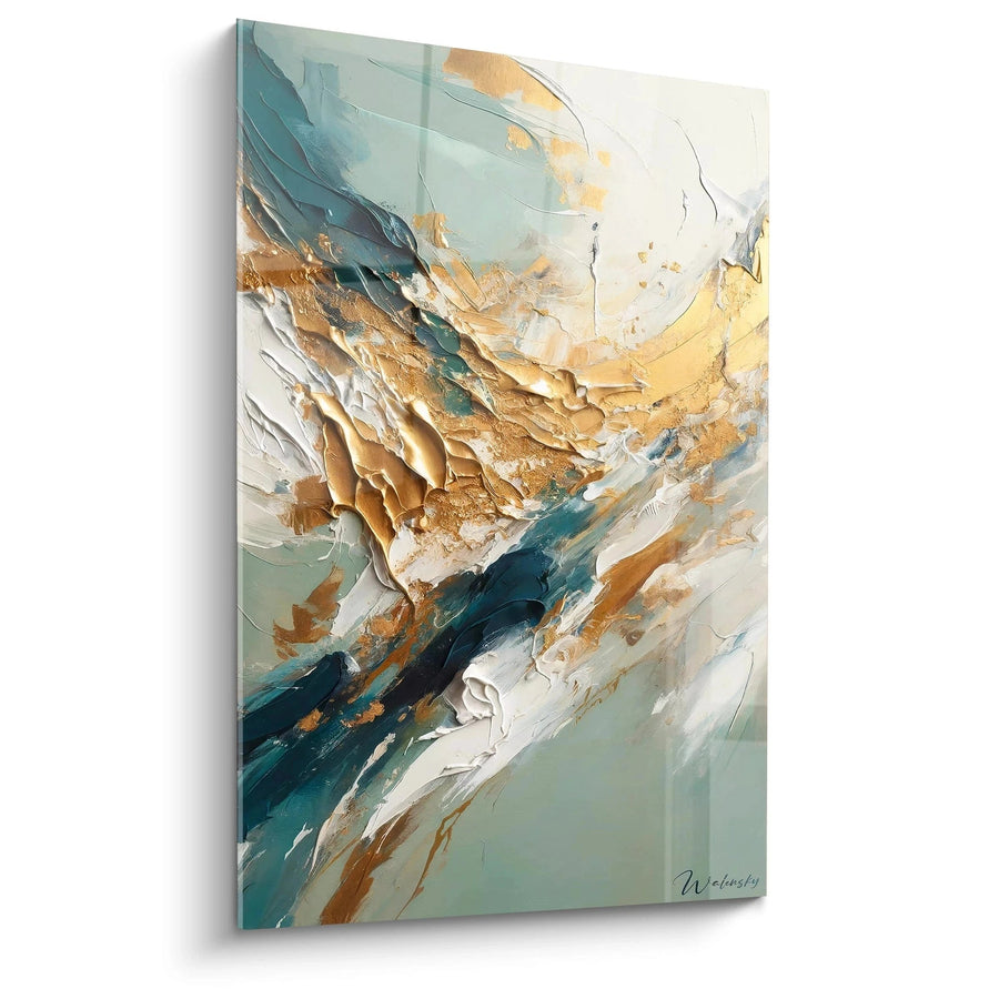 Cuadro Flujo y Retroceso Dorado - Edición Pintura Abstracta