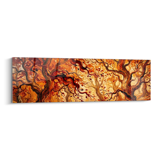 Tableau Branches entrelacées orange et brun - Flamme automnale - Edition Forêt