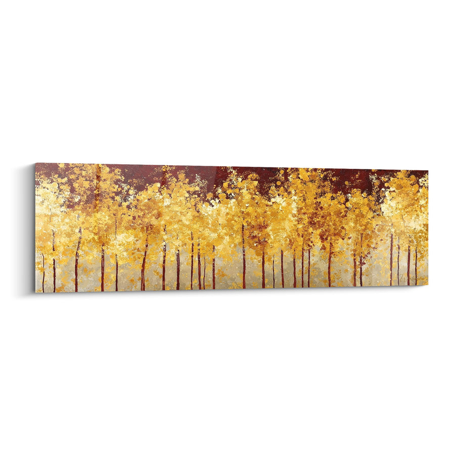 Tableau Forêt Dorée aux Troncs Élancés - Symphonie Automnale - Edition Feng shui Sud-Ouest Terre