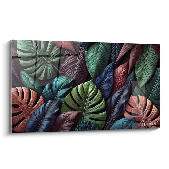 Quadro Natura in vetro acrilico di grandi dimensioni - Vista principale in diagonale su sfondo bianco - Arte murale ispirata dalla natura - Decorazione d'interni ecologica ed elegante - Qualità superiore e stampa ad alta risoluzione - Quadro gigante per decorazione della casa
