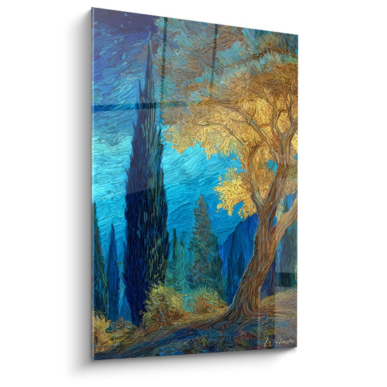 Tabella foresta misteriosa - boschetto con alberi dorati - edizione altri paesaggi