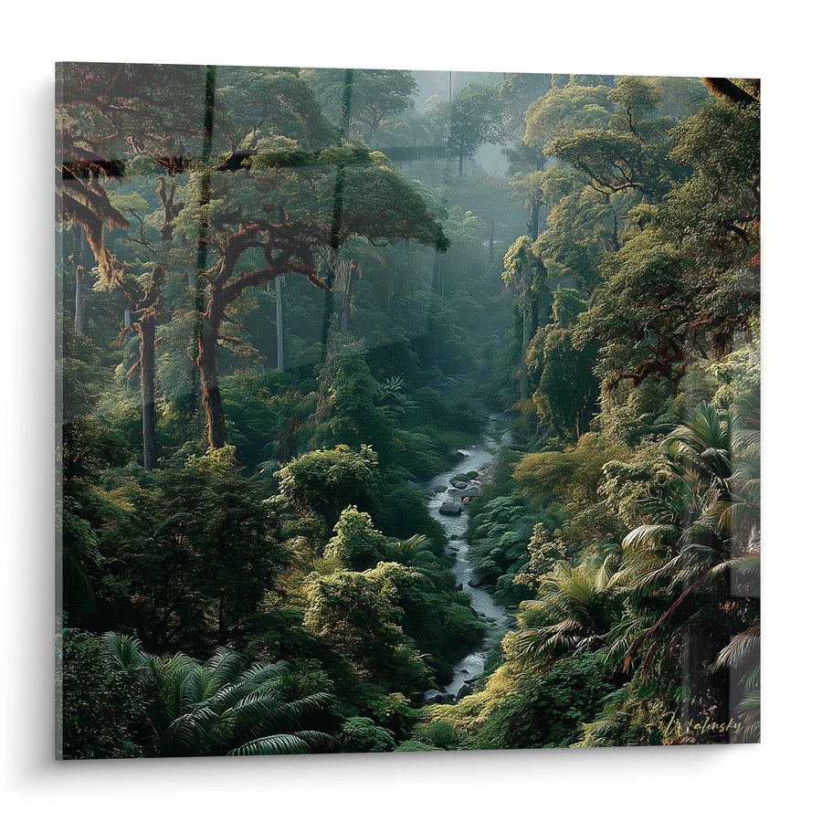 Tableau Forêt Tropicale Mystérieuse - Rivière Enchantée - édition Forêt