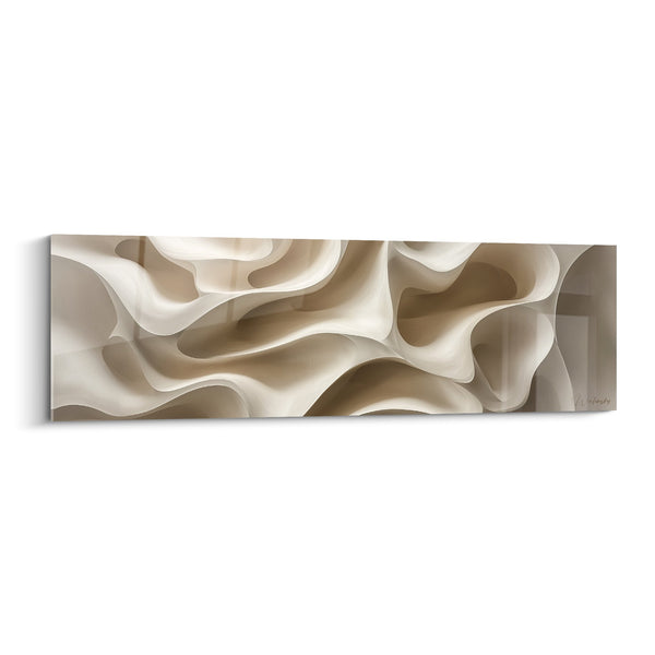 Cuadro formas orgánicas fluidas beige y crema - Armonía esculpida - Edición Feng Shui Centro Tierra