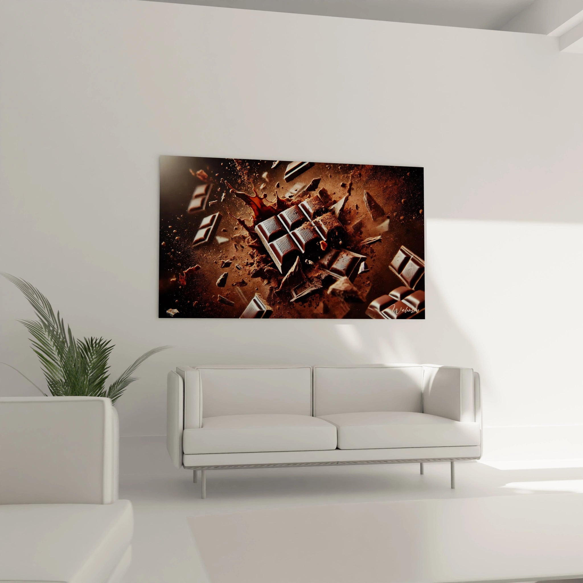 Tableau cuisine en verre acrylique au-dessus d'un canapé dans un salon - Art mural géant et contemporain - Décoration intérieure moderne pour salon - Tableau de grande taille et impression haute définition - Élément décoratif chic pour salon