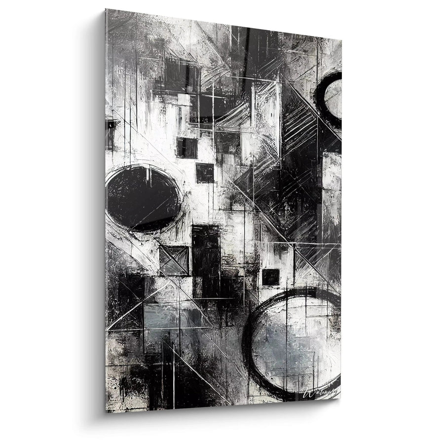 Cuadro Fragmentos del Absoluto - Edición Negro y Blanco Abstracto