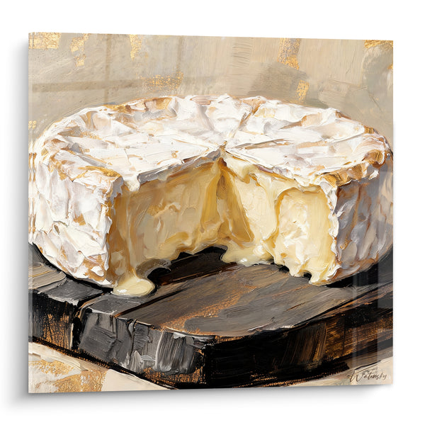 Tableau Camembert coulant blanc et doré - Cœur fondant - Edition Fromage