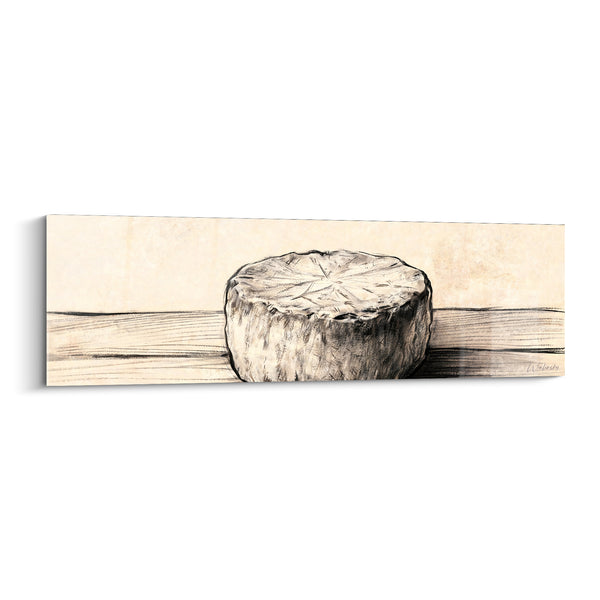 Tableau Meule beige et grise sur planche - Pause artisanale - Edition Fromage