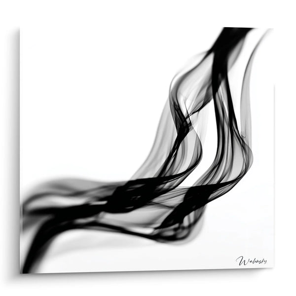 Cuadro Humo Abstracto - Volutas Elegantes - Edición Blanco y negro abstracto
