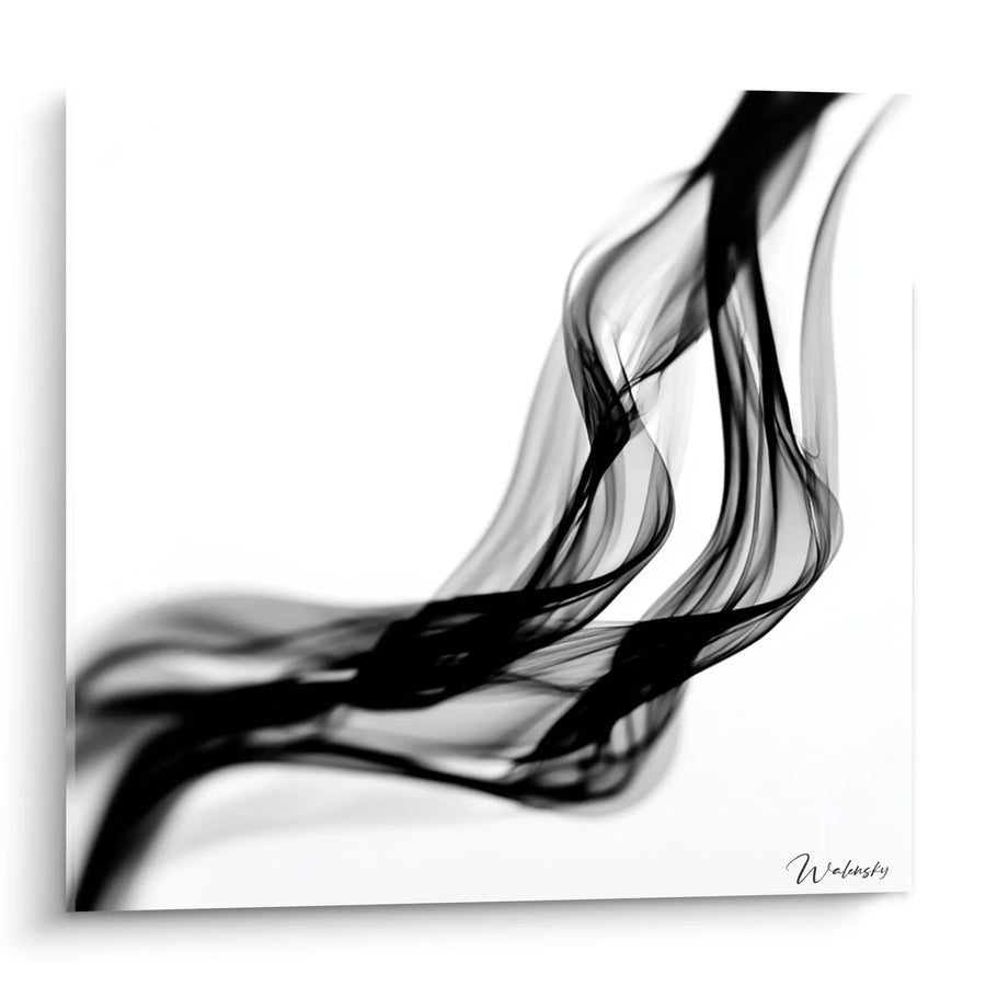 Tableau Fumée Abstraite - Volutes Élégantes - Edition Noir et blanc abstrait