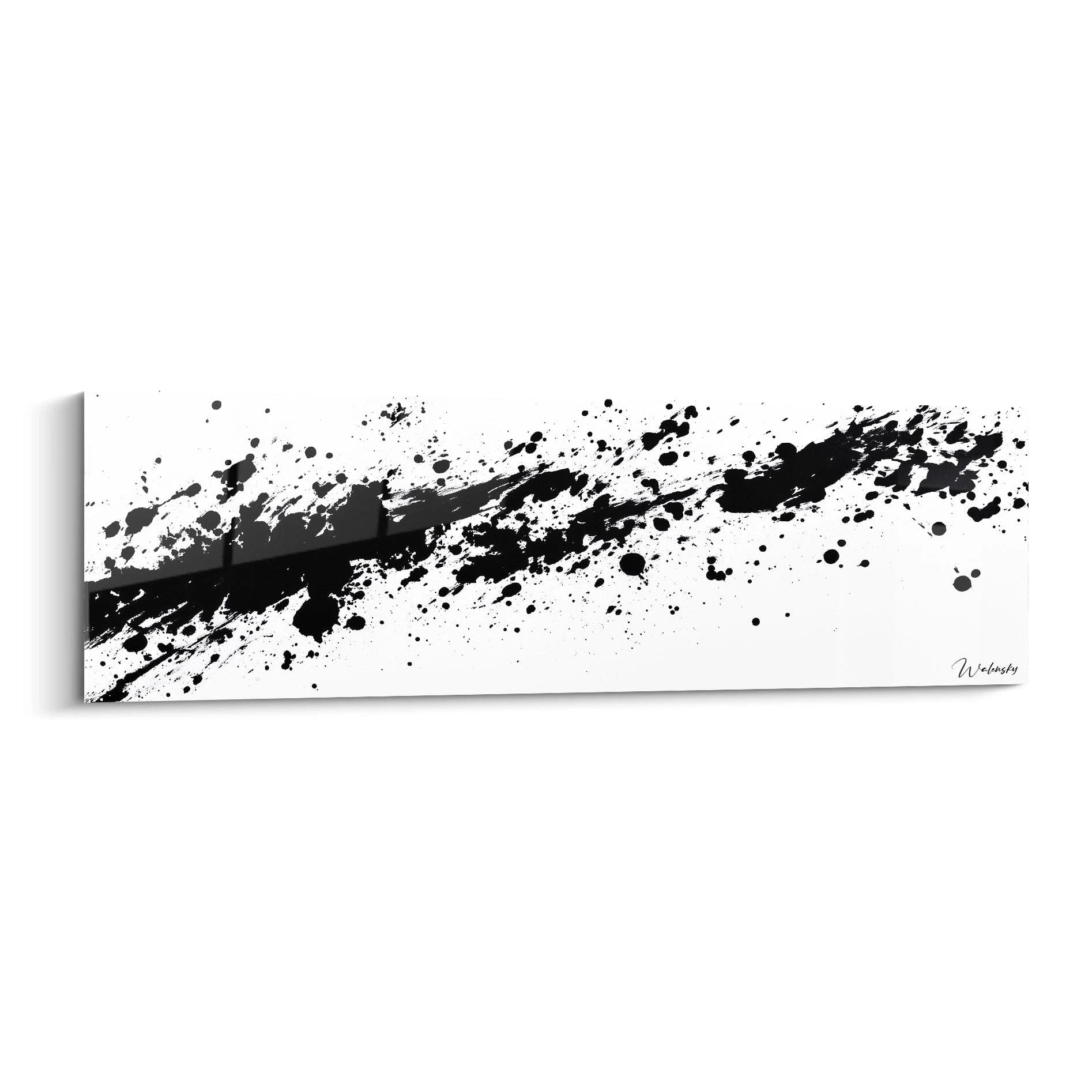 Tableau tacheté noir et blanc Walensky avec des éclaboussures artistiques modernes et abstraites