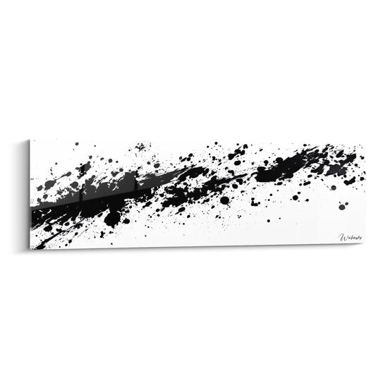 Quadro macchiato bianco e nero Walensky con spruzzi artistici moderni e astratti