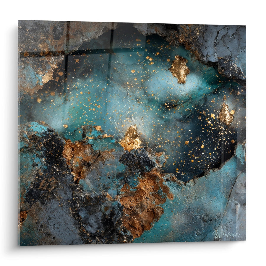 Tableau galaxie abstraite - Nébuleuse dorée - édition Divers espace