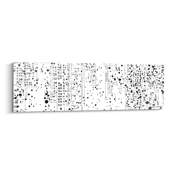 Tableau Galaxie Décomposée Minimaliste - édition tacheté noir et blanc