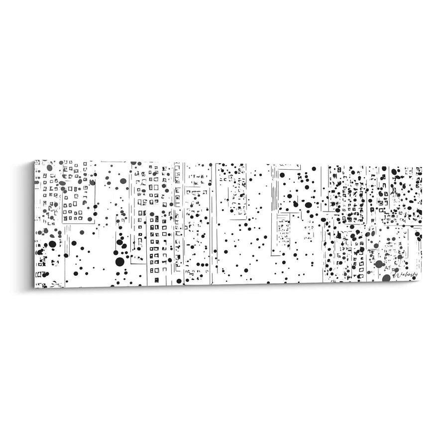 Tableau Galaxie Décomposée Minimaliste - édition tacheté noir et blanc