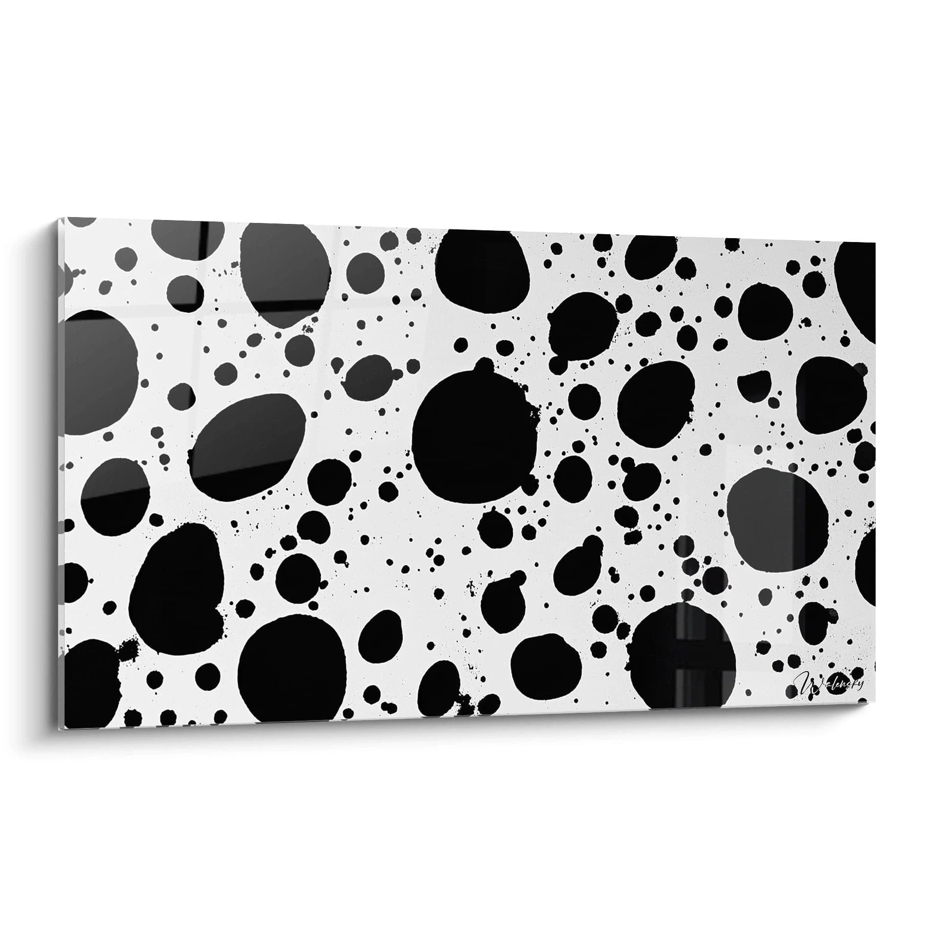 Tableau tacheté noir et blanc de Walensky avec motifs graphiques modernes