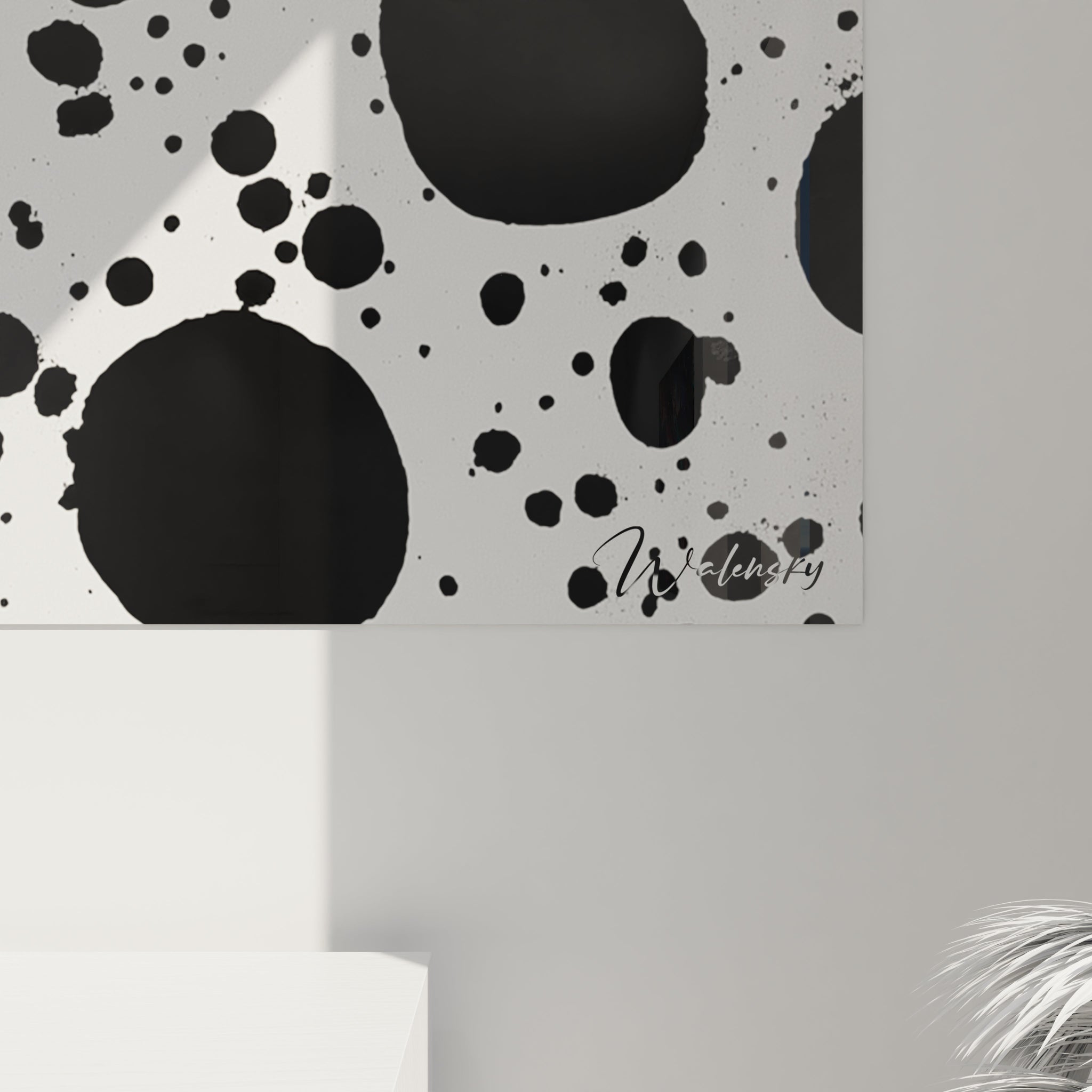 Tableau tacheté noir et blanc de Walensky avec des motifs modernes pour décoration intérieure
