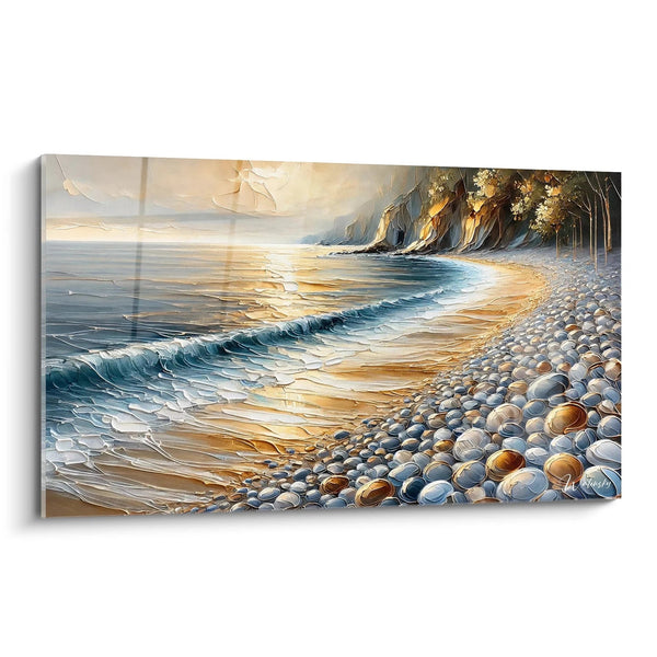 Cuadro de Guijarros Bajo el Sol - Edición Playa Paisaje