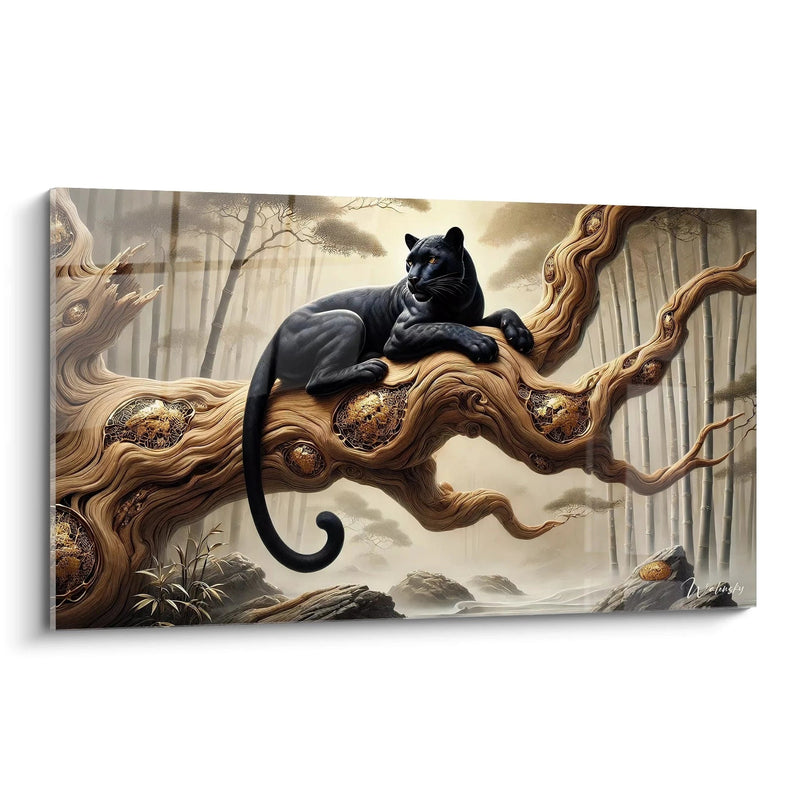 Gemälde Hüterin der Wälder - Schwarze Panthere Tierausgabe