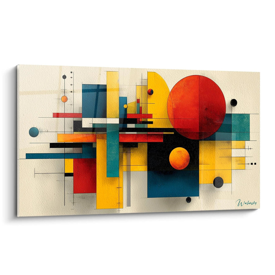 Tableau Géométrie Symphonie Rouge - édition Bauhaus