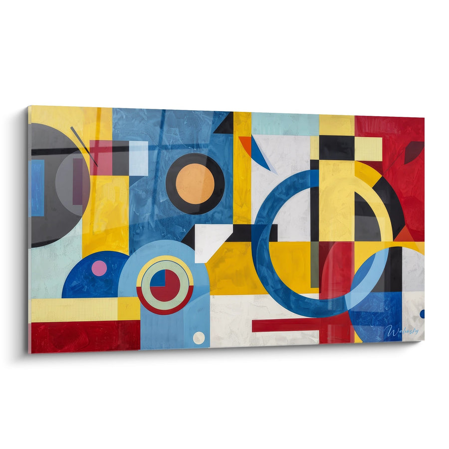 Tableau formes géométriques colorées - Composition abstraite moderne - édition géométrique abstrait