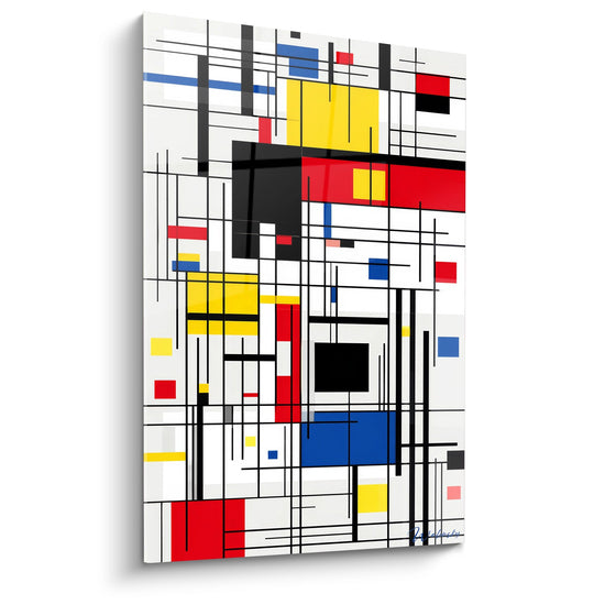 Cuadro composición geométrica Mondrian - Equilibrio colorido - edición geométrica abstracto
