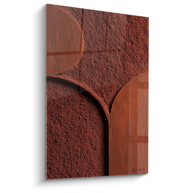 Tableau Formes Géométriques Terre Cuite et Rouge Brique - Harmonie Minérale - Edition Feng shui Nord-Est Terre