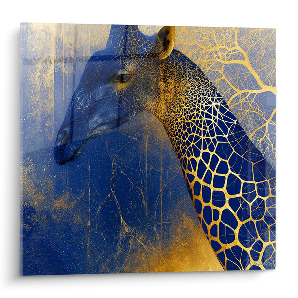 Tableau Girafe bleu marine et doré ramifié - Éveil précieux - Edition Girafe