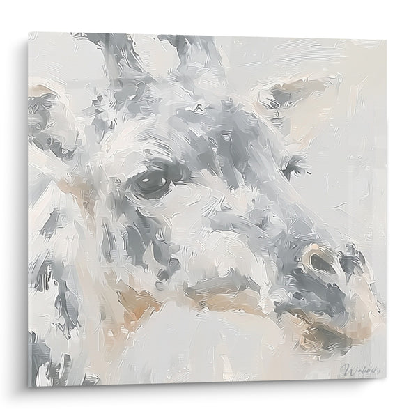 Tableau Girafe grise et beige au portrait effacé - Souvenir voilé - Edition Girafe