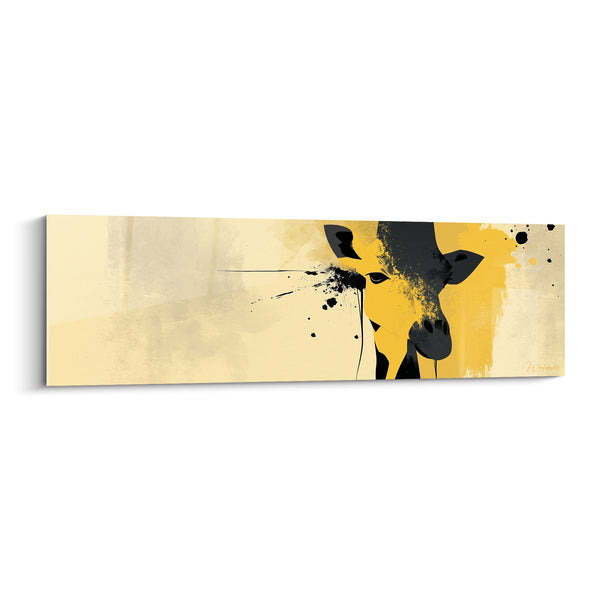 Tableau Girafe silhouette jaune et noire éclaboussée - Éclaboussure sauvage - Edition Girafe