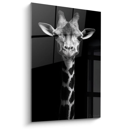 Giraffe Painting - Majestic Portrait - Black and White Animals Edition